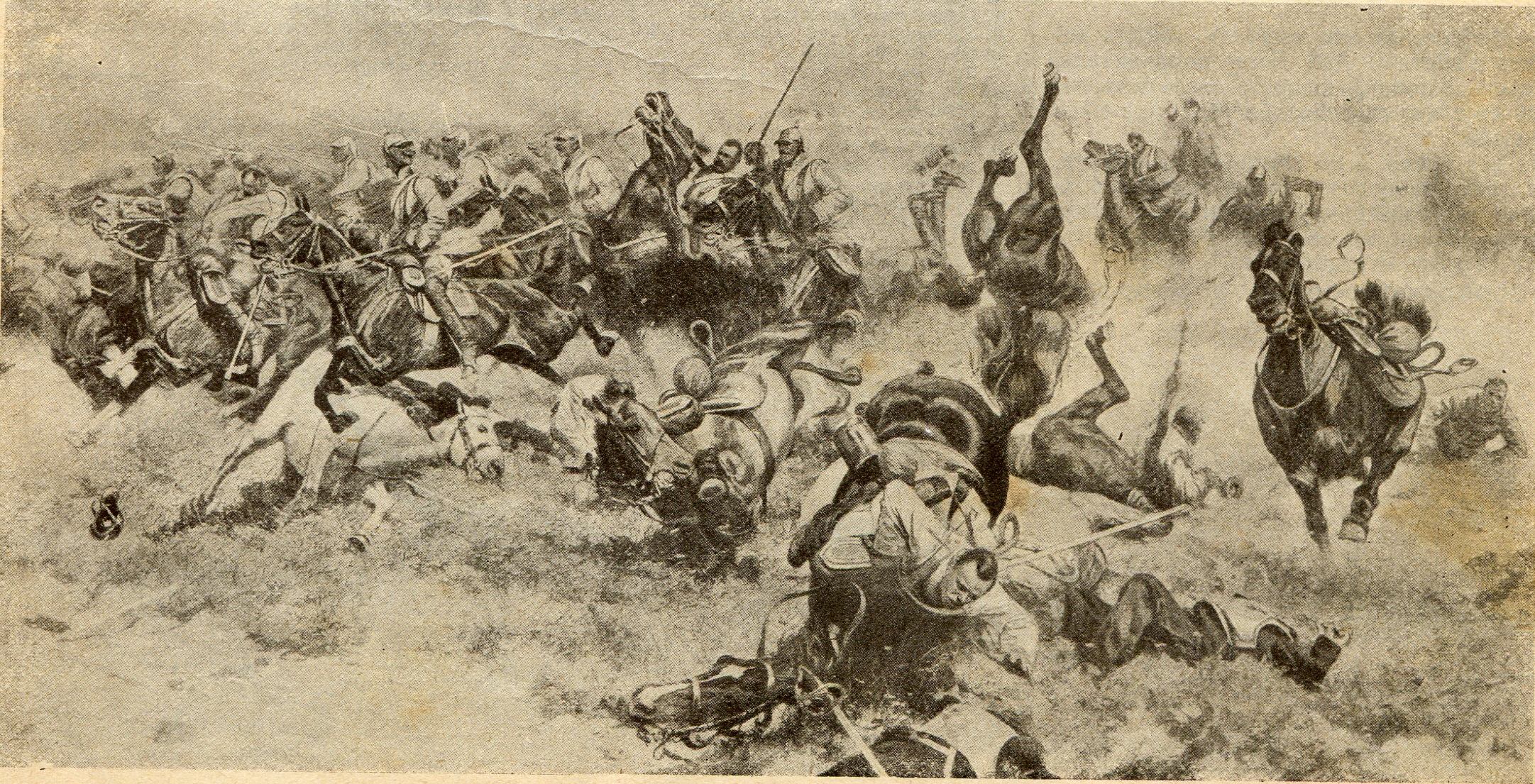 Гибель эскадрона германских кирасир под огнём русских окопов.