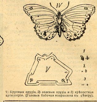  План крепости замаскирован рисунком бабочки
